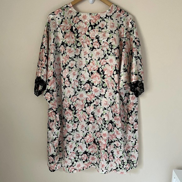 Fantasies by Morgan Taylor Slip Dress & Robe Set Lace Floral Print Size S - Picture 12 of 16